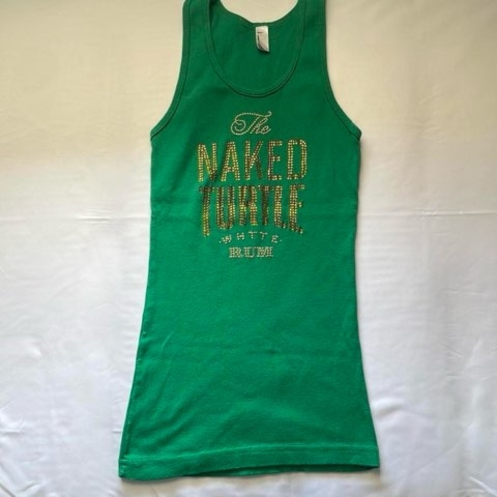 Green Tank Top with Gold Text